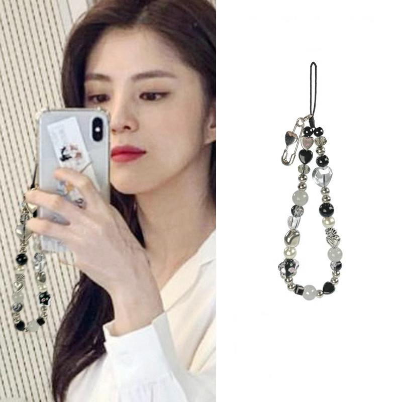 Phone Grips Insเกาหลีชุบเงินผีเสื้อสร้อยข้อมือข้อมือมุกสําหรับIPhone 14 13 12 11 Pro Max XS Max XR 8 7 Plusการ์ตูนโทรศัพท์มือถืออุปกรณ์เสริม
