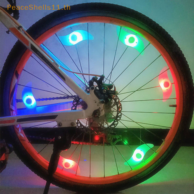 Peaceshells ล ้ อจักรยาน Spoke Light กันน ้ ํา Balance จักรยาน LED ยางแฟลชไฟไฟเตือนที ่ มีสีสันอุปกรณ ์ เสริมจักรยาน TH