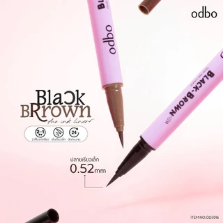 ♦️ของแท้·ส่งด่วน·ถูก♦️Odbo Black Brown Duo Ink Liner #OD3016 โอดีบีโอ แบล็ค บราวน์ ดูโอ้ อิงค์ ไลเนอร์ x 1 ชิ้น dayse