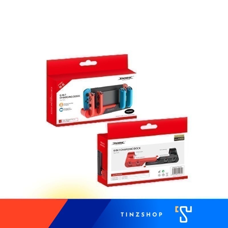 DOBE TNS-0122 6 IN 1 Charging Dock for Nintendo Switch / Switch OLED แท่นชาร์จจอยคอน ใส่ Dock