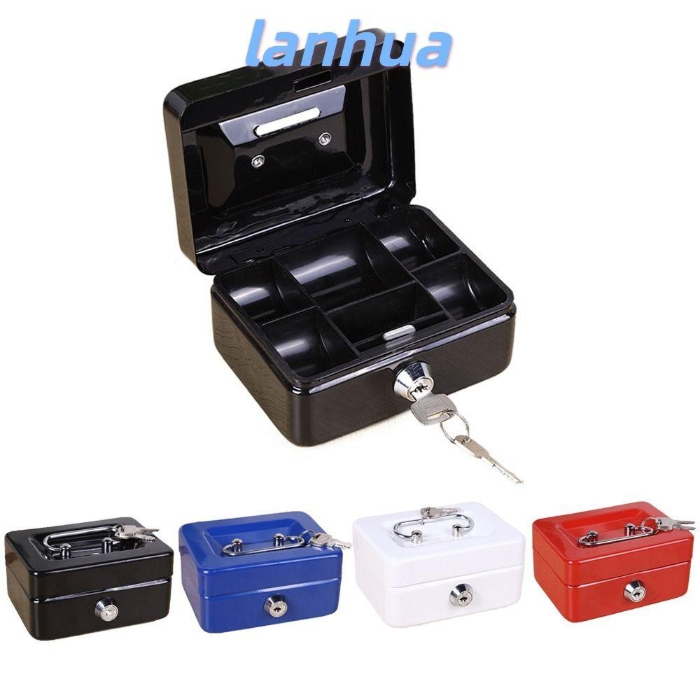 Lanhua Carry Box, Metal Protable Key Safe Box, Durable Hidden Mini Thickening Security Cash Box Shop
