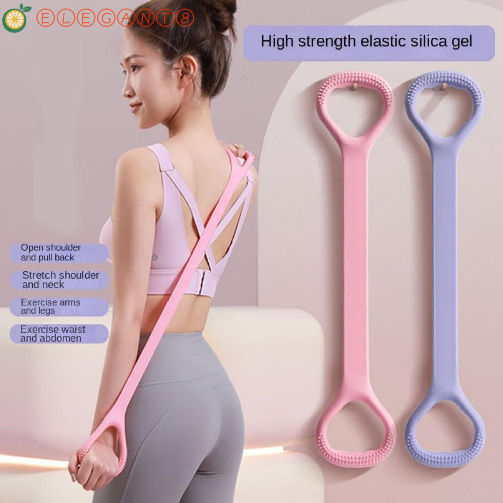 Aelegant โยคะวงยืดหยุ่น,เทป Tensile 8 รูปร่างโยคะความต้านทาน Band,กลับความตึงเครียดเชือก TPE กล้ามเนื้อยืด Crossfit การออกกําลังกายดึงเชือก Band Loop โยคะพิลาทิส