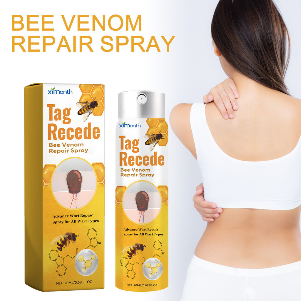【 ในสต ็ อก 】Bee Venom Tag Recede Wart Treatment Spray ปรับปรุงเนื ้ อ Moles Repair Smooth Skin Wart