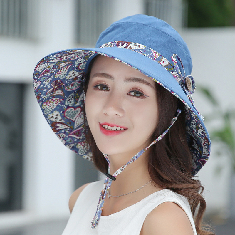 Sun Hat Female Summer UV Protection Sun Hat Foldable Beach Bucket Hat Summer Hat Sun Protection Hat/fs/