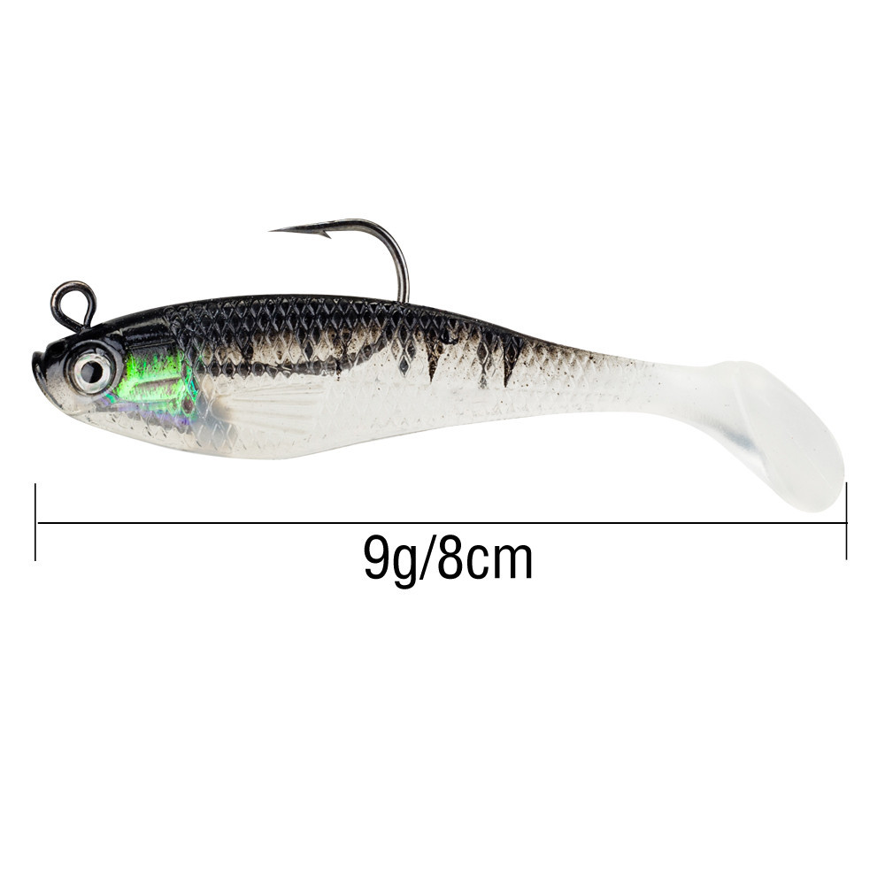 Pre-rigged Jig Head เหยื่อตกปลาอ่อน T Tail Swimbaits รูปที่ 4
