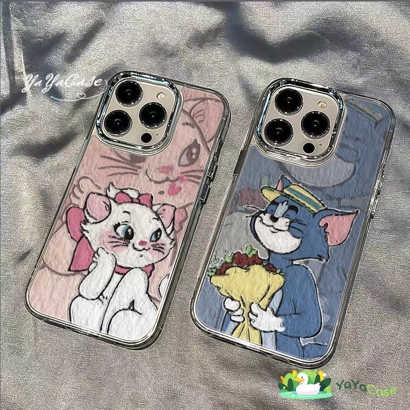 🦢สำหรับ iPhone11 13 Cute Case FOR เคสไอโฟน14 15 12 pro max 7 8 14 15 Plus X XR XS Max คู่รักรุ่นสไตล์โปร่งใส TPU SOFTเคส