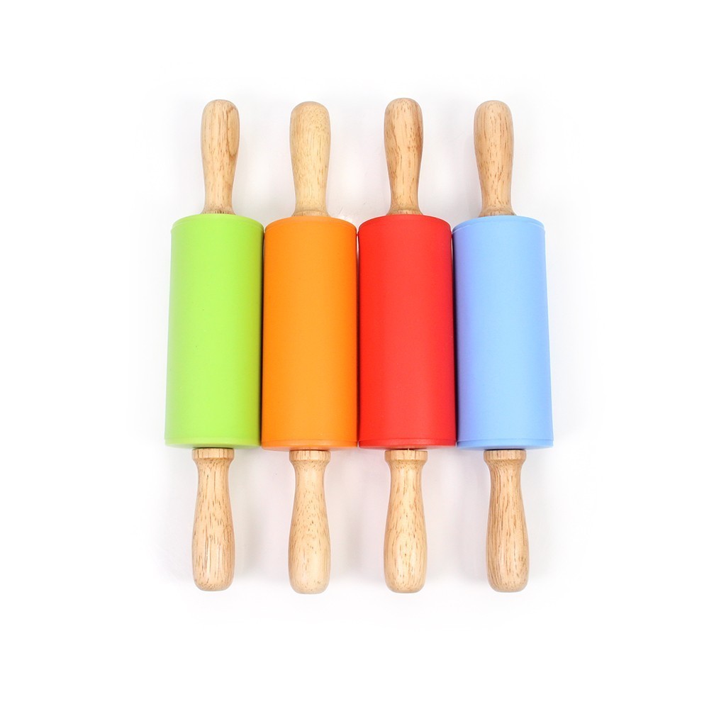 ความรุนแรง Non-Stick ซิลิโคน Rolling Pin ไม้ Handle Pastry Dough แป้ง Roller ครัวทําอาหารเบเกอรี่เครื่องมือสําหรับพาสต้าคุกกี้แป้ง ราคา ถูกที่สุด ดีลบีเคเค แกลเลอรีภาพที่ 3