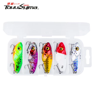 5 ชิ้น/กล่องโลหะใบมีดเหยื่อ VIB Casting Lure 5g 7g 10g 15g 20g Swimbait 3D ตาช้อน Spinner Balancer Fishing Lure Hard เหยื่อ