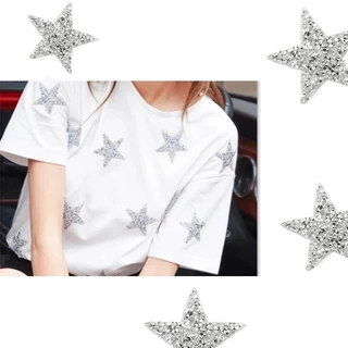 4/6/8 ซม. Hotfix Multicolor Star Rhinestone ผสมปักเหล็กบน Patch สําหรับเสื้อผ้า Badge วางสําหรับเสื้อผ้ากระเป๋ากางเกงรองเท้า