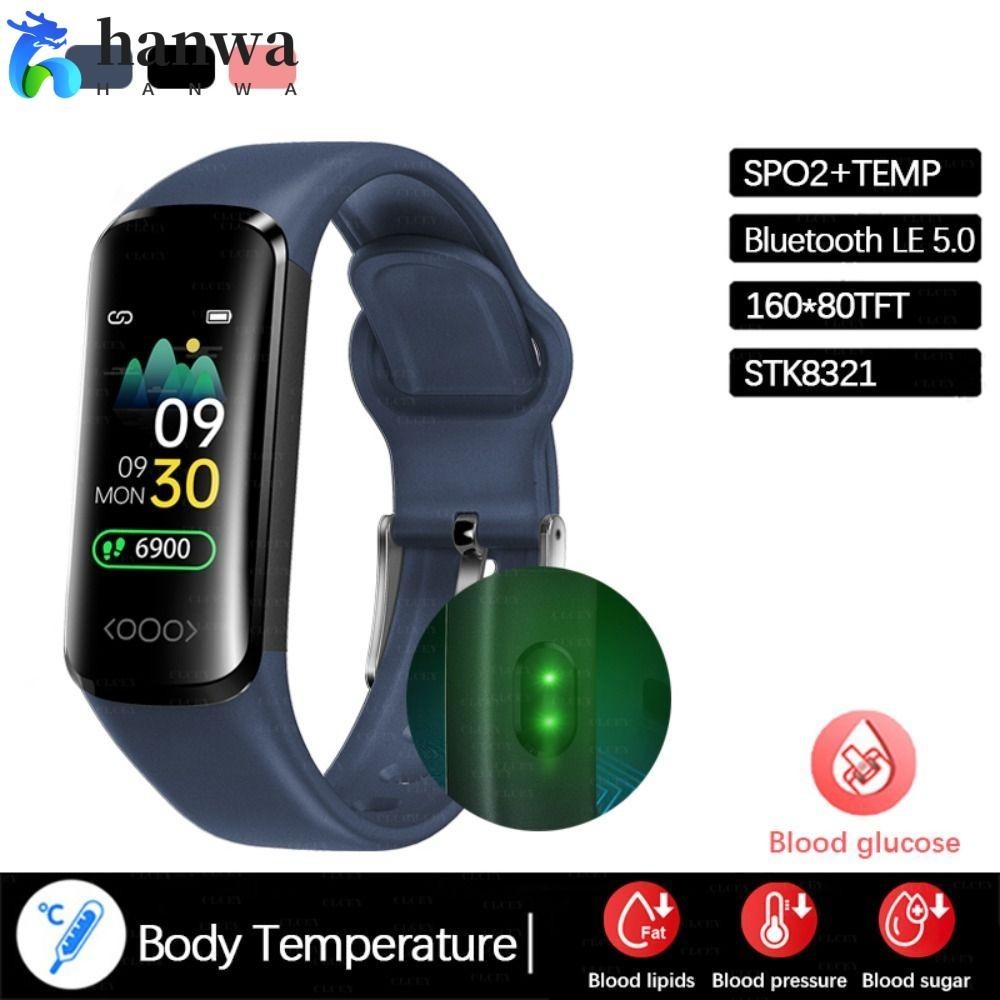 Hanwa Smart Watch, Blood Sugar ECG +PPG Fitness Bracelet, Heart Rate Sport Smart Glucometer Band ผู ้ ชายผู ้ หญิง