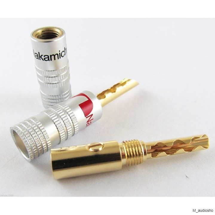 ....บานาน่า Nakamichi BFA ( ปากฉลาม) สำหรับสายลำโพง งานคุณภาพ ชุบทอง 24K ราคาต่อคู่ แดง1 ดำ1....