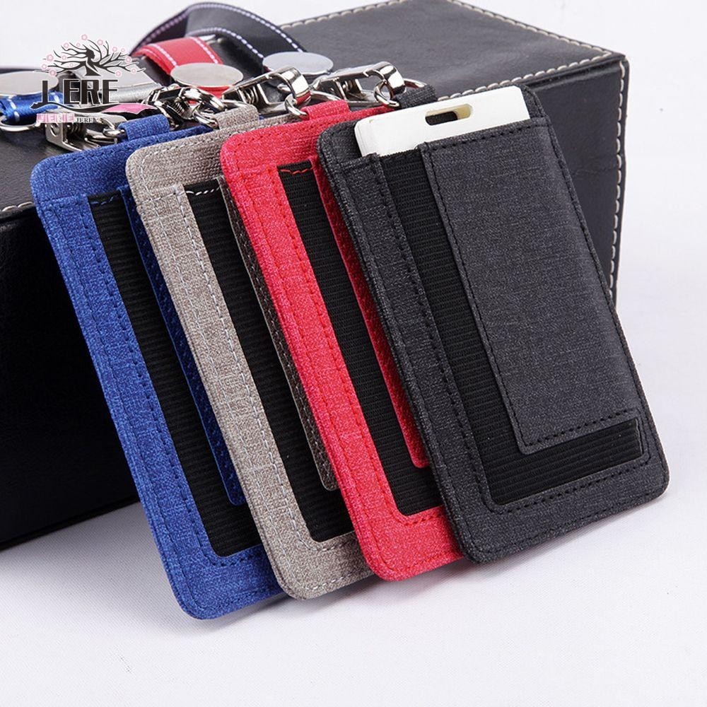 Jeremy1 ID Card Holder with Lanyard Men Fashion Neck Strap/Hand Rope Mini Wallet Office School Supplies Business Bus Cards Cover