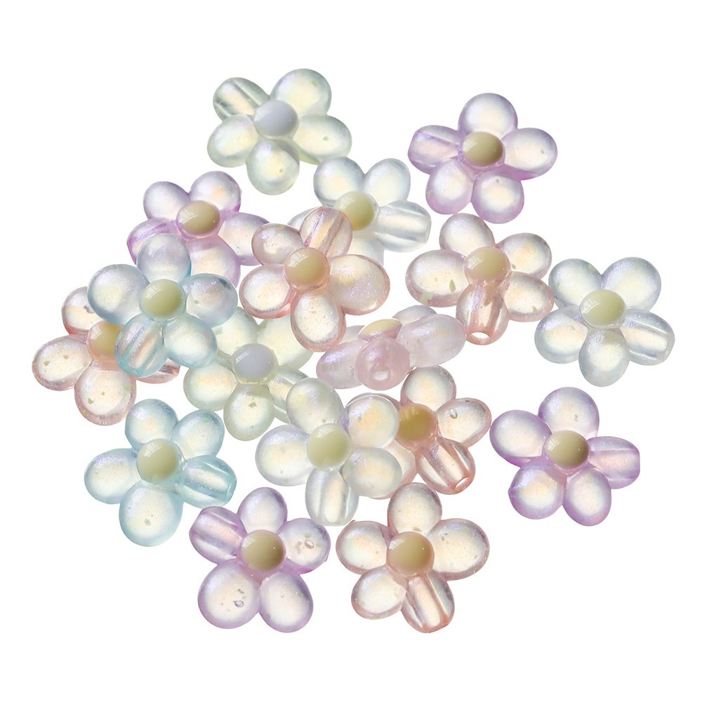 St. kunkka 5/10Pcs 8.5 * 19 * 21 มม.อะคริลิค Glitter ดอกไม ้ ขนาดเล ็ กลูกปัดแฟชั ่ นอุปกรณ ์ เสริมสําหรับ diy สร ้ อยข ้ อมือสร ้ อยคอเครื ่ องประดับอุปกรณ ์ เสริม - รูปที่ 2