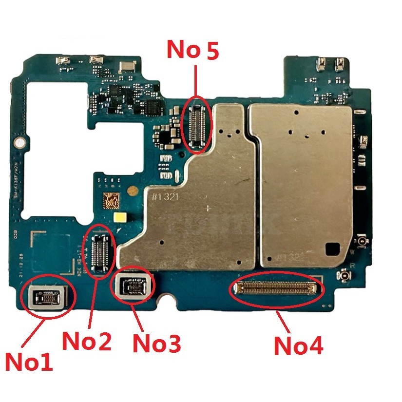 เปลี่ยนต้นฉบับสําหรับ Samsung A13 A135F/D A135 ลายนิ้วมือแบตเตอรี่จอแสดงผล LCD ด้านหน้าด้านหลังกล้อง FPC Connector ซิมการ์ด Reader บน Board Repair Part