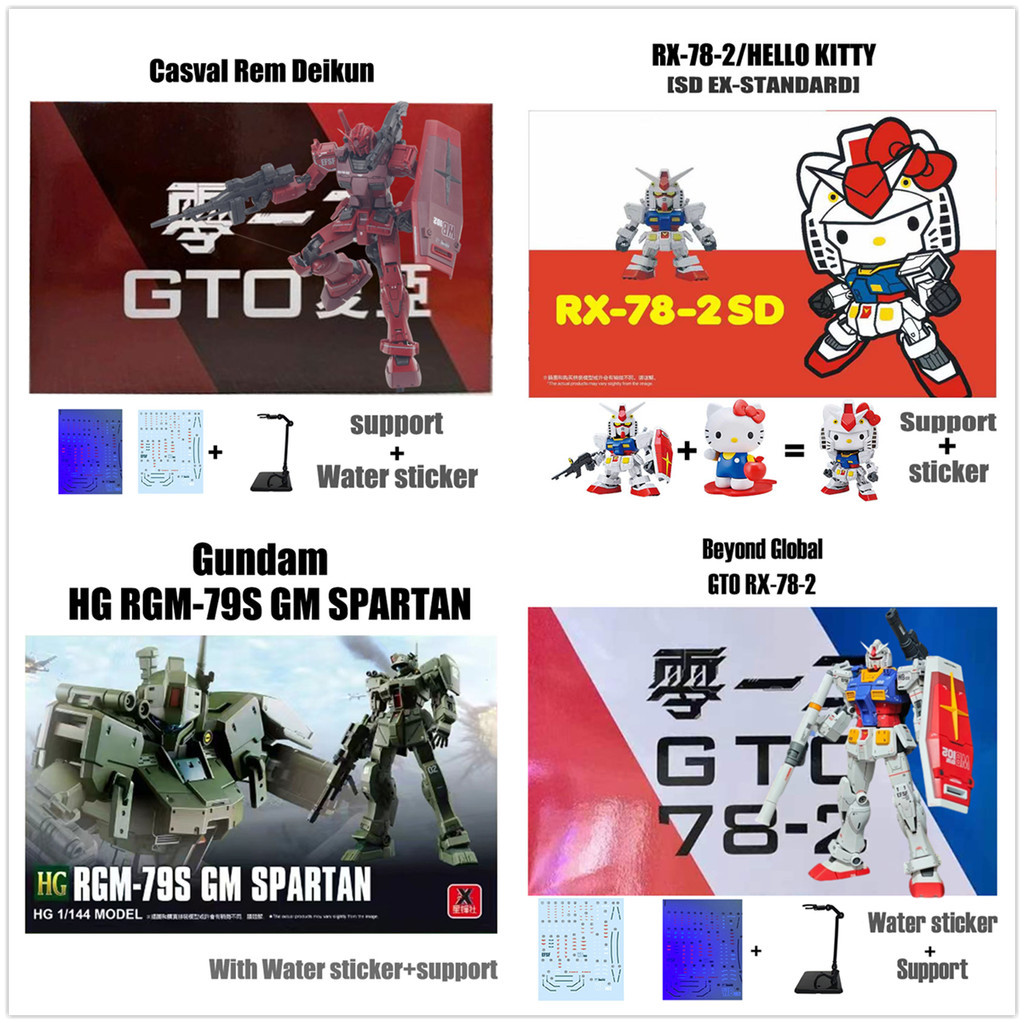 Gundam SD RX-78-2 Hello Kitty HG RGM-79S Psycho Zaku II GM Spartan Casval Rem Deikun HG Schwarzette 