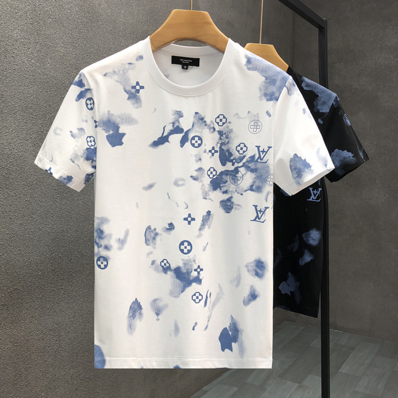 เสื้อยืดผู้ชาย อินเทรนด์ลำลองแขนสั้นคอกลมผ้าฝ้ายพิมพ์เสื้อยืดหลวม เสื้อยืดชาย