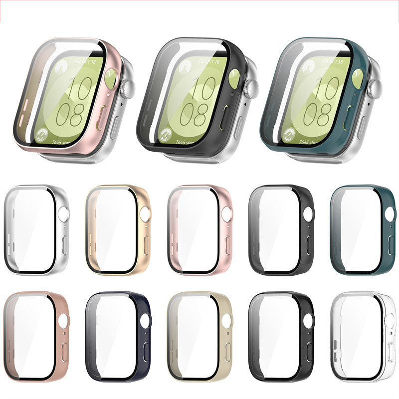 ฝาครอบสําหรับ HUAWEI WATCH FIT 5 4 3 pro เคส เปลือกกันชนพลาสติกกรอบป้องกันสร้อยข้อมือ HUAWEI WATCH FIT3 FIT4 FIT5 PRO ปลอก Hard PC ครอบคลุมเต็มรูปแบบกรณีป้องกันฟิล์มแก้ว