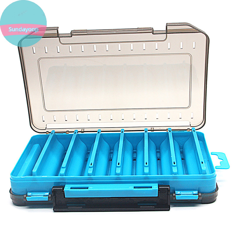 Sund Fishing Tackle กล่อง 14 ช่องอุปกรณ์ตกปลา Lure Hook Storage Case ตกปลาสองด้านเครื่องมือ Organizer กล่อง TH