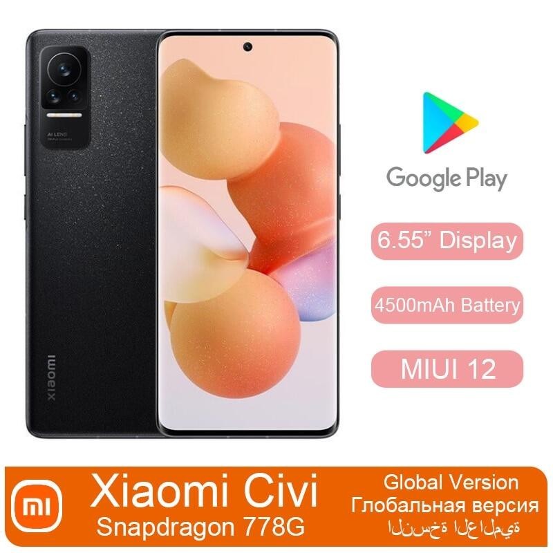Xiaomi Civi 5G โทรศัพท์มือถือ Snapdragon 778G 4500mAh แบตเตอรี่ 55W QC Fast Charge จอแสดงผล OLED สมา