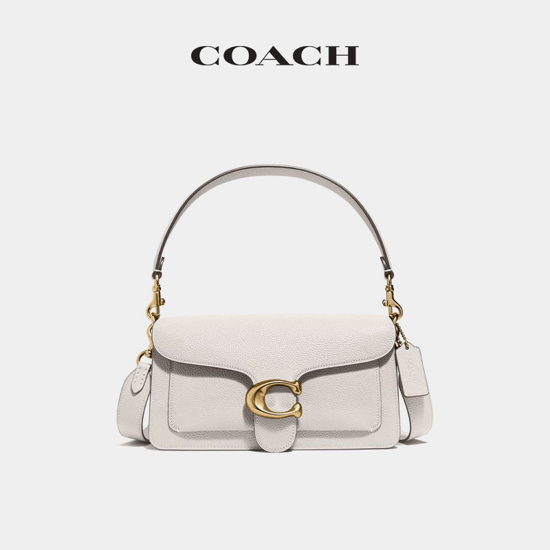 Coach Ladies Classic Tabby Series 26กระเป๋าสะพายไหล่กระเป๋าใต้วงแขนหนังวัวสีขาว ขายร้อน