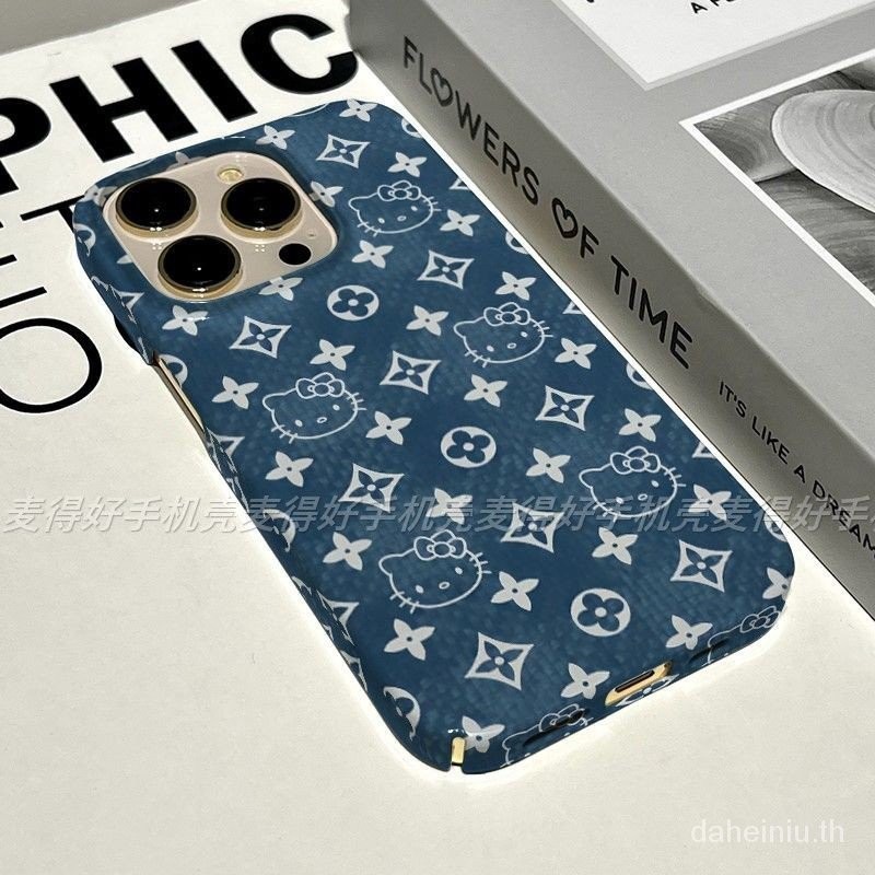 ดอกไม ้ สีฟ ้ า Kittyสําหรับ iPhone 11/12/13/14/15 Pro max กรณีแฟชั ่ นกันกระแทกซิลิโคนเคสแข ็ งสําหรับiPhone 13,14,15,11PM,12PM,13PM,14PM,15PMเคสโทรศัพท ์