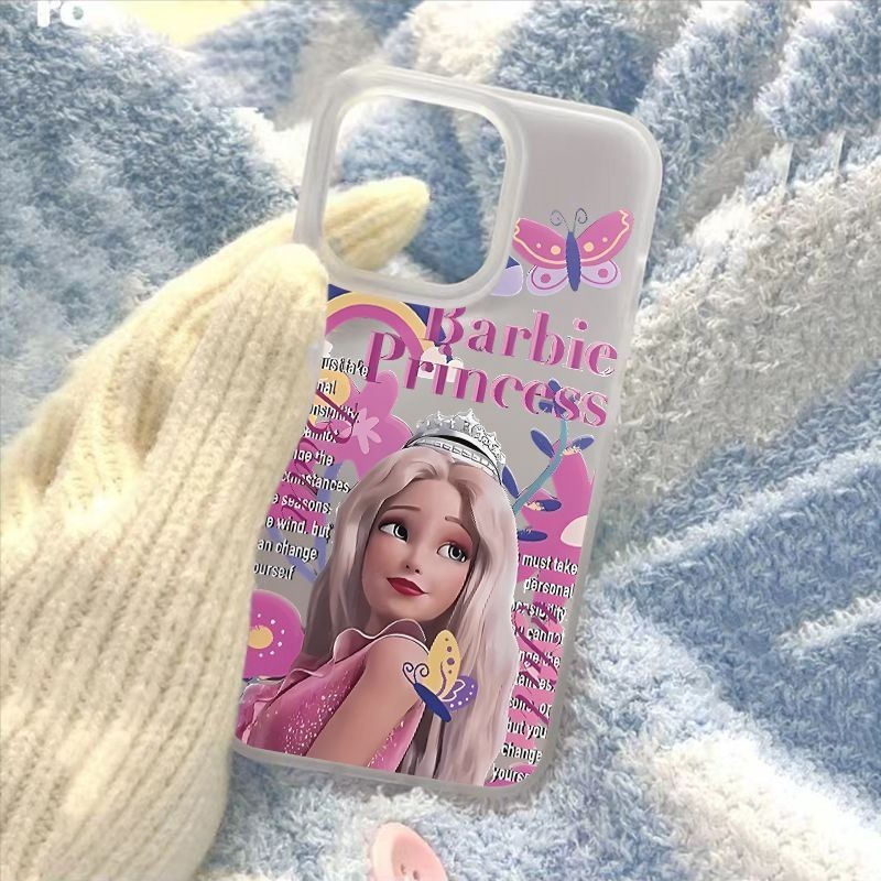 Rainbow Barbie Princess เหมาะสําหรับ iPhoneX 11 12 13 14 15 XR XS XSMAX PROMAX 78PIUS โทรศัพท์มือถือป้องกันกรณี insINS รูขนาดใหญ่