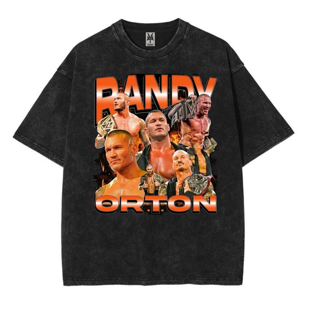 เสื้อยืดวินเทจโอเวอร์ไซส์ randy orton ล้างล้าง