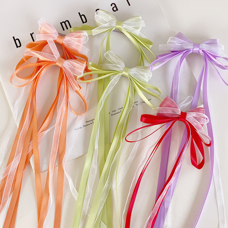 สีทึบผ้าโบว์ริบบิ้นผมผ้าสไตล์โบราณถักสาวมูลค่าสูงพู่กิ๊บสาวแฟชั่นกิ๊บอุปกรณ์ผม