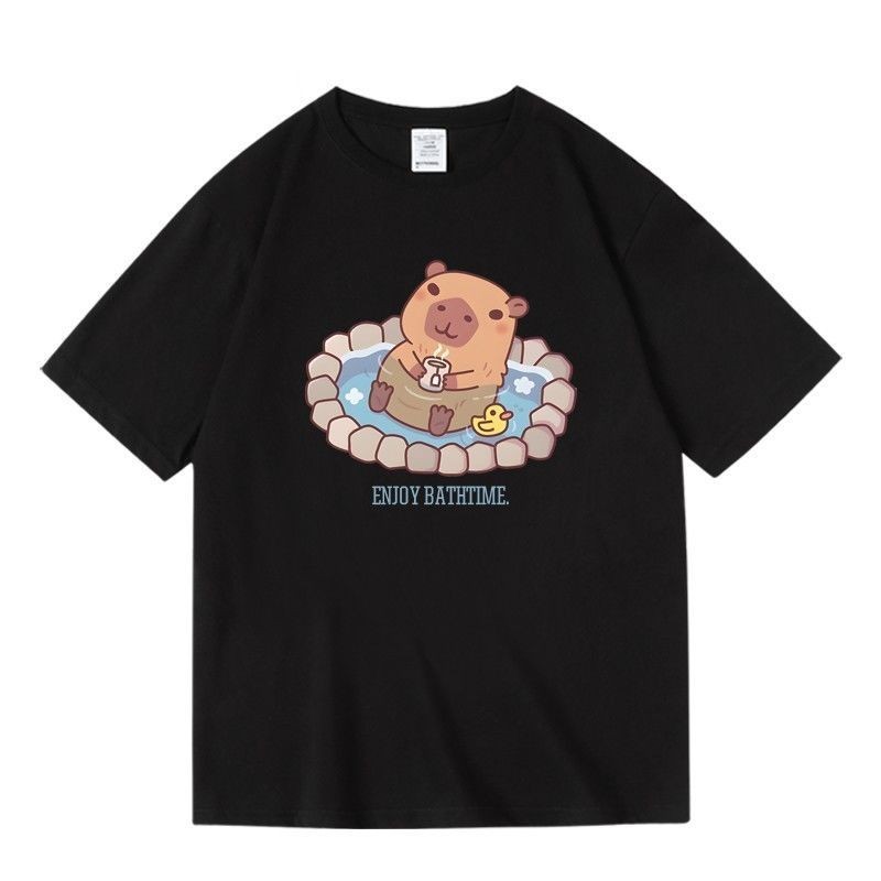 Don't Worry Be Capy! เสื้อยืดพิมพ์ลาย ผ้าคอตตอน100%  NO.1 S-5XL  (H O เครื่องแต่งกาย)