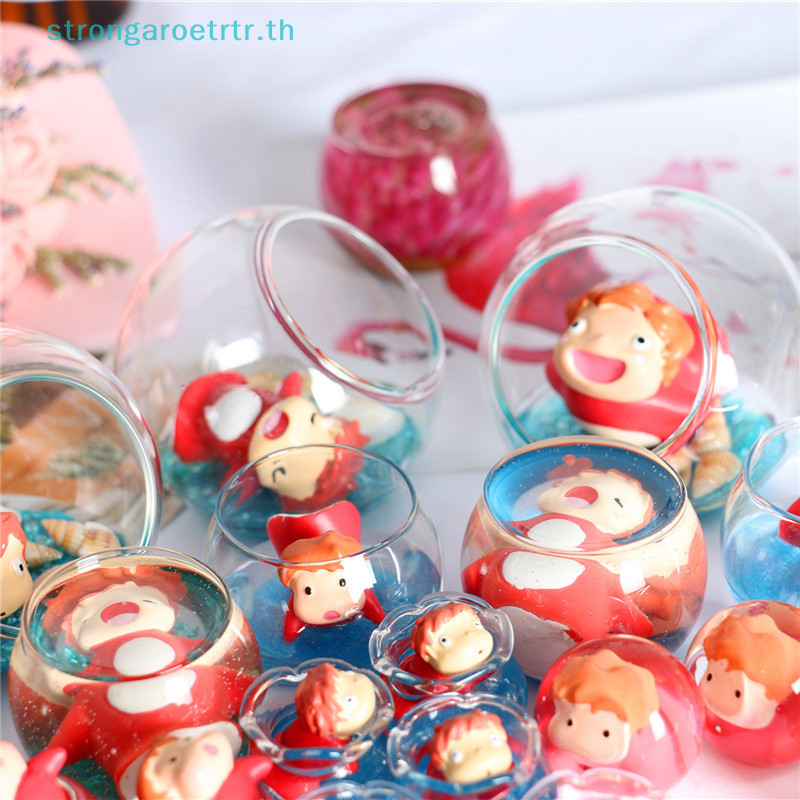 Strongaroetrtr อะนิเมะปลาทอง Princess Ponyo Micro ภูมิทัศน์เครื่องประดับ Mini Luminous Goldfish Ji แ