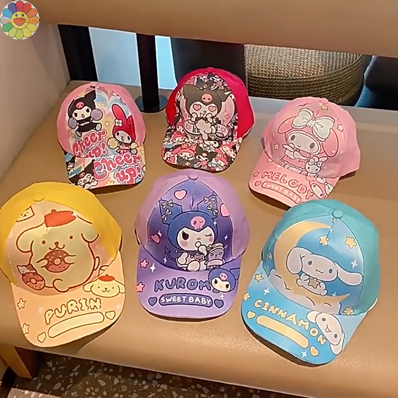 Go Kawaii Kuromi Hello Kitty Sanrio เบสบอลหมวกนักเรียนกีฬากลางแจ ้ ง Sun หมวกพิมพ ์ Breathable ปรับเด ็ กหมวก TH