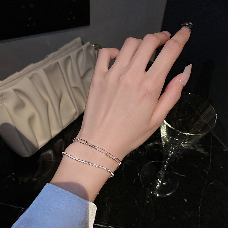 สาวน ่ ารัก Bling Shine ลูกปัดเงินสร ้ อยข ้ อมือมุกสร ้ อยข ้ อมือกําไลข ้ อมือเป ็ นของขวัญ