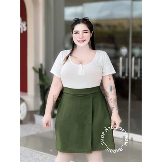 A013🍭🍡กระโปรง-กางเกง สาวอวบ เอว 30-44" สะโพก : 38-50" ผ้าวูลเวฟนุ่มยืด ใส่สบาย สีสันสดใส