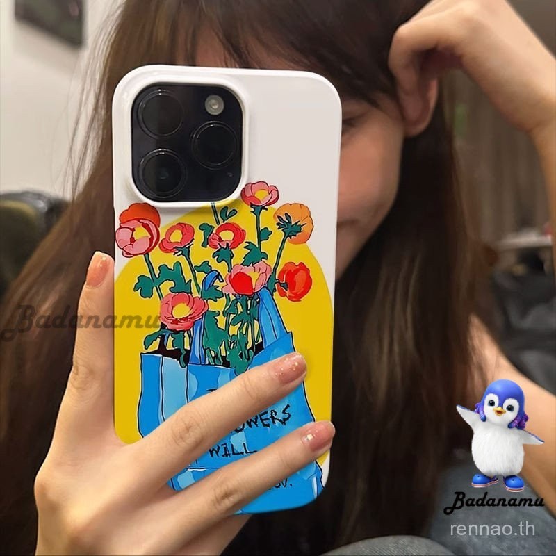 ฟรีกระเป๋าดอกไม้ดอกไม้เคสโทรศัพท์เหมาะสําหรับiphone 14PLUS 15 14 13 ProMaxซิลิโคนกันกระแทกXR XS XSMAX 13 12 11 Pro Maxกันกระแทกกรณี7 8 PLUSป้องกันกรณีUYIT