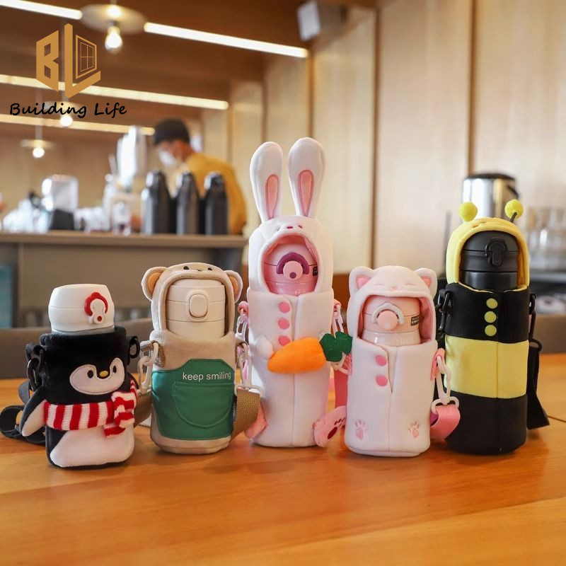 สตาร์บัคส์ถ้วยอุปกรณ์เสริมถ้วยปกกระติกน้ําร้อนเพนกวินถ้วยน้ําปกกระเป๋ากระติกน้ําร้อนสายรัดถ้วยเชือกเส้นเล็กตุ๊กตาน่ารักสากลฝาครอบป้องกันกา