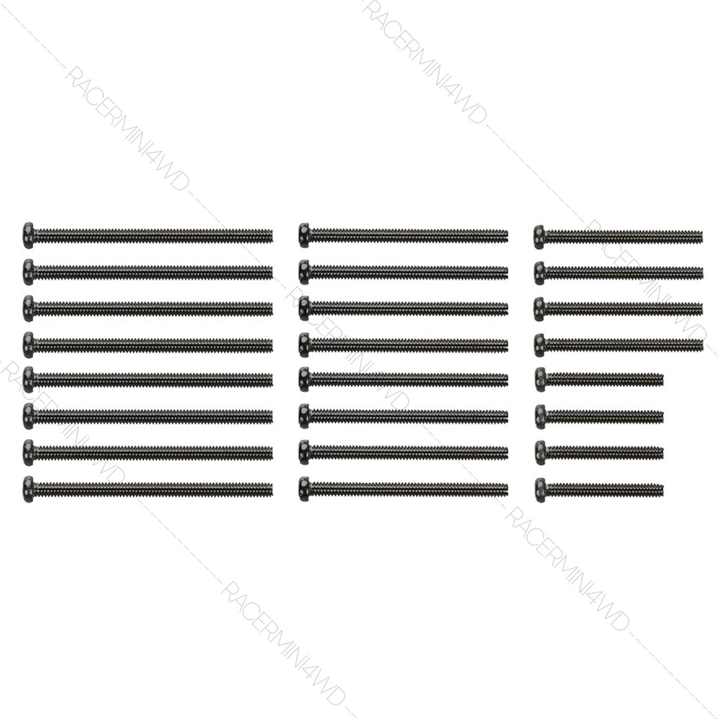 TAMIYA 15/20/25/30mm Stainless Steel Screw Set (Black) 95434