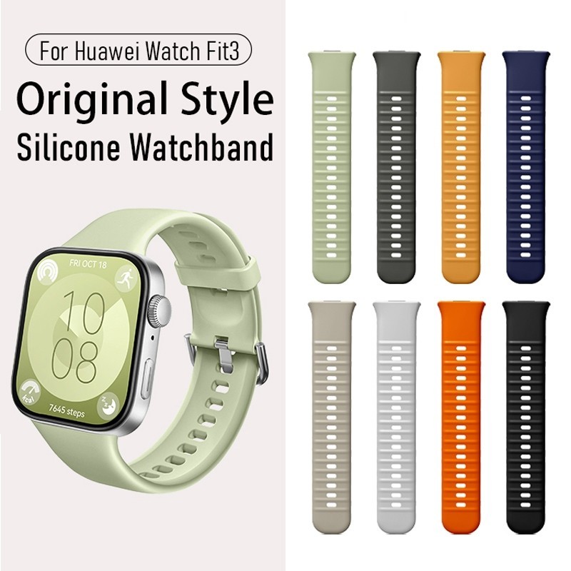 สไตล ์ เดิมสายซิลิโคนสําหรับนาฬิกา Huawei Fit3 Watchband กีฬากันน ้ ําซิลิโคนโลหะสําหรับ Huawei Fit3 สายรัดข ้ อมือเปลี ่ ยนอุปกรณ ์ เสริม