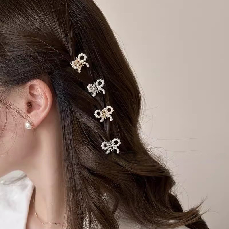 Pearl Bow Mini Grip Clip กิ๊บติดผมสาวน่ารัก