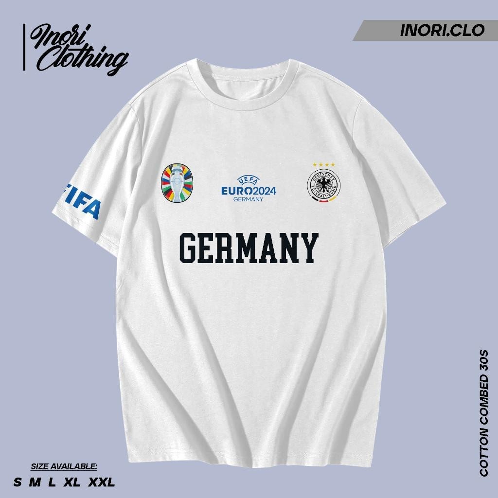 （จัดส่งทันที）HIGHTRAIN Katun Inori เสื ้ อยืด Jersey England Euro 2024 Cotton Combed 30s Casual