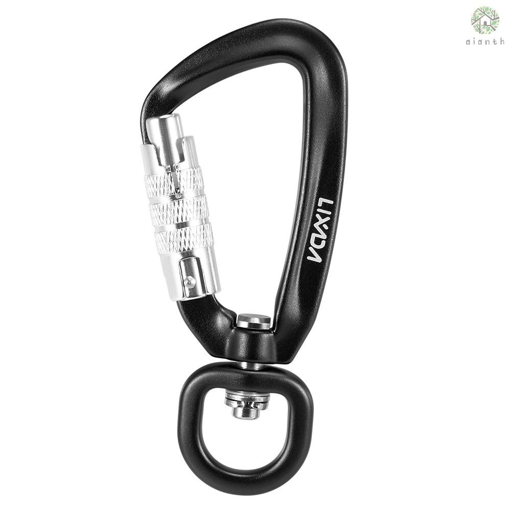 LIXADA ขัด คลิปคาราบิเนอร์แบบหมุนได้ 360° หมุนได้ Spinner Carabiner ล็อคอัตโนมัติขนาดเล็ก Carabiner Rotational Hammock แขวนคลิปตะขอจูงสัตว์เลี้ยง