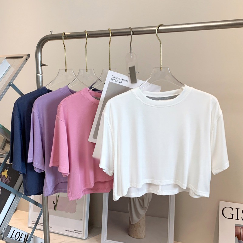 【MAGGIEYOGA】เสื้อยืดกีฬา คลาสสิก เรียบง่าย นุ่ม หลวม ฟิตเนส โยคะ เสื้อยืดแขนสั้น