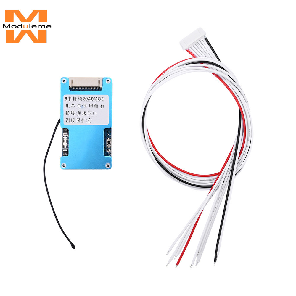8s 24V 15A/20A/25A พอร์ตเดียวกันแบตเตอรี่ลิเธียมเหล็กฟอสเฟตแผ่นป้องกันแบตเตอรี่เครื่องมือไฟฟ้าแผ่นป้
