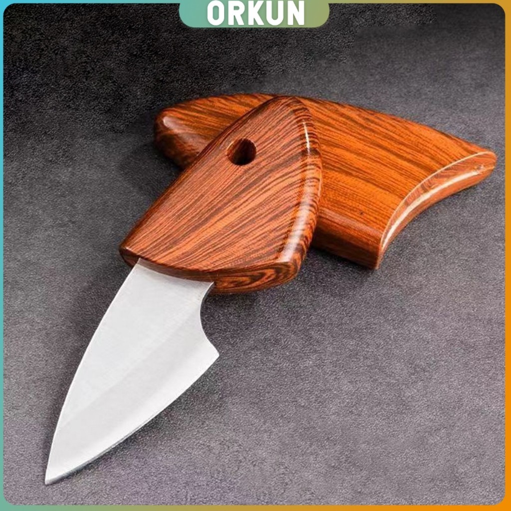 Orkun มีดขนาดเล็ก มีดพก ที่จับและปลอกพลาสติก พกติดตัวได้ Fruit knife
