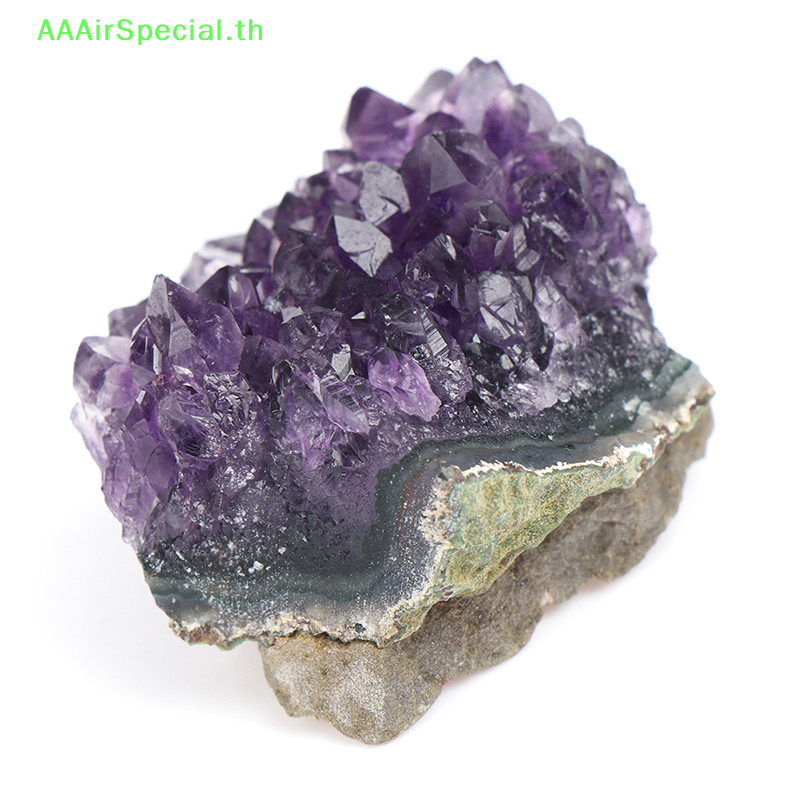 Aaairspecial Natural Amethyst Cluster Crystal Mineral Sample Healing Stone แร่หยาบ TH