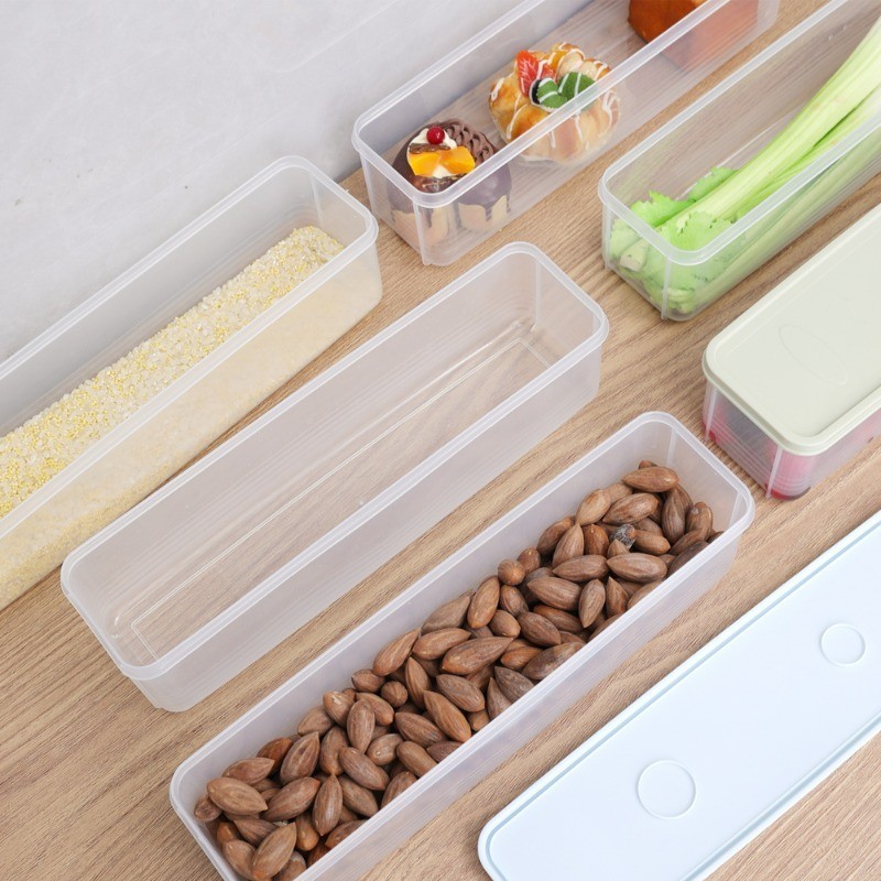 สปาเก็ตตี้กล่องเก็บของสด-ภาชนะบรรจุอาหารปิดผนึก-มัลติฟังก์ชั่ครัวเรือนออแกไนเซอร์-สี่เหลี่ยมผืนผ้าความจุขนาดใหญ่ที่มีฝาปิด-กล่องเก็บตู้เย็น-กล่องถนอมก - รูปที่ 2