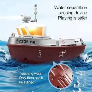 Rc Tug เรือเรือที่มีประสิทธิภาพ Dual มอเตอร์ 2.4G วิทยุรีโมทคอนโทรลเรือ Tugboat รุ่นไฟฟ้าของเล่นสําหรับ Boy