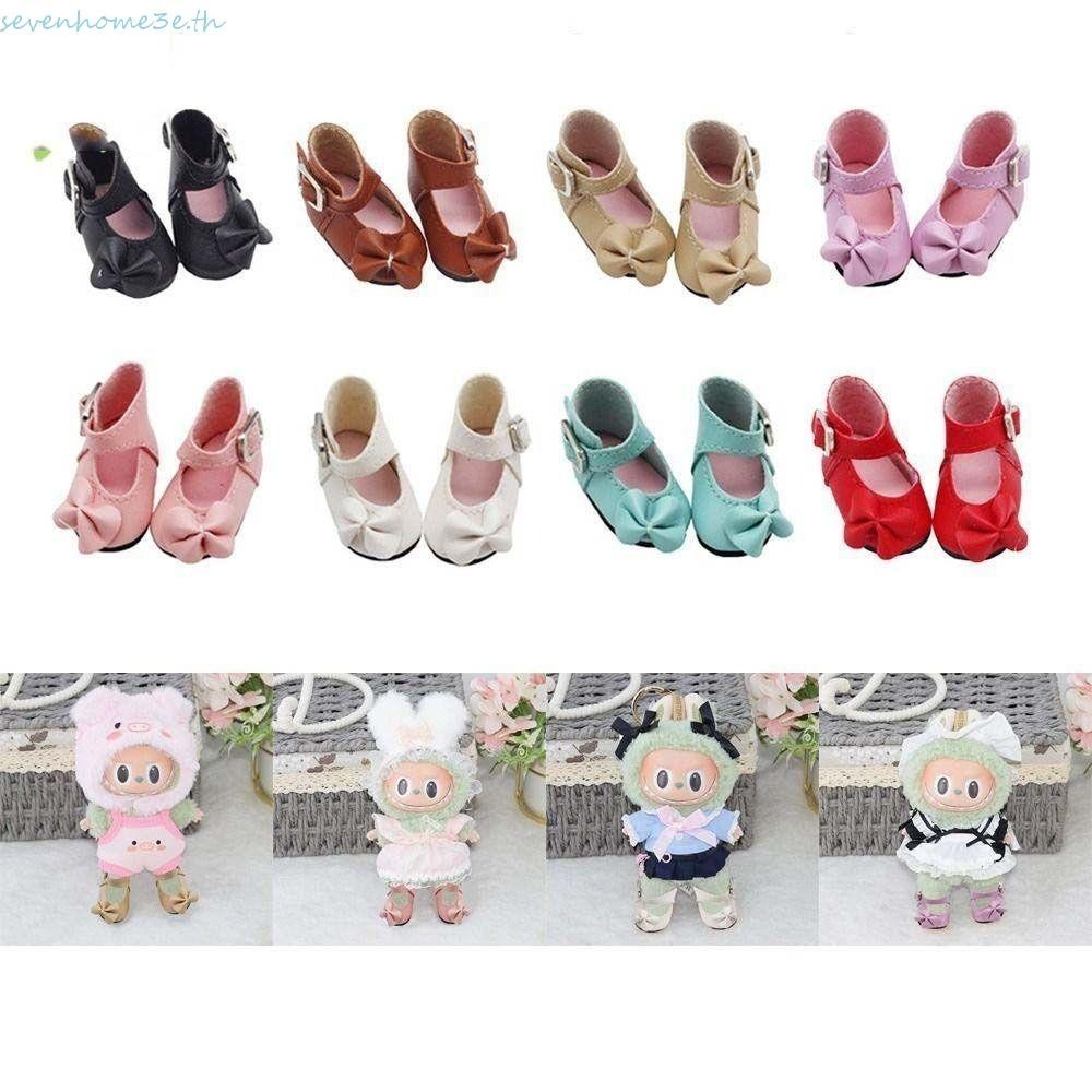 Sevenhome3e 1 คู่ Labubu ตุ๊กตารองเท้า, Mini สีสันตุ๊กตา PU รองเท้า, แฟชั่นรองเท้าผ้าใบ Kawaii น่ารัก 1 คู่ตุ๊กตาเสื้อผ้ารองเท้า DIY ตุ๊กตาของเล่น