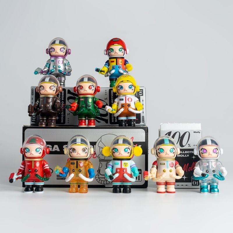 Popmart MEGA Collection Series 100% SPACE MOLLY Anniversary Mystery Box Jasmine Astronaut Bubble Matt Girl รูปเครื่องประดับ QAW8 COGZ