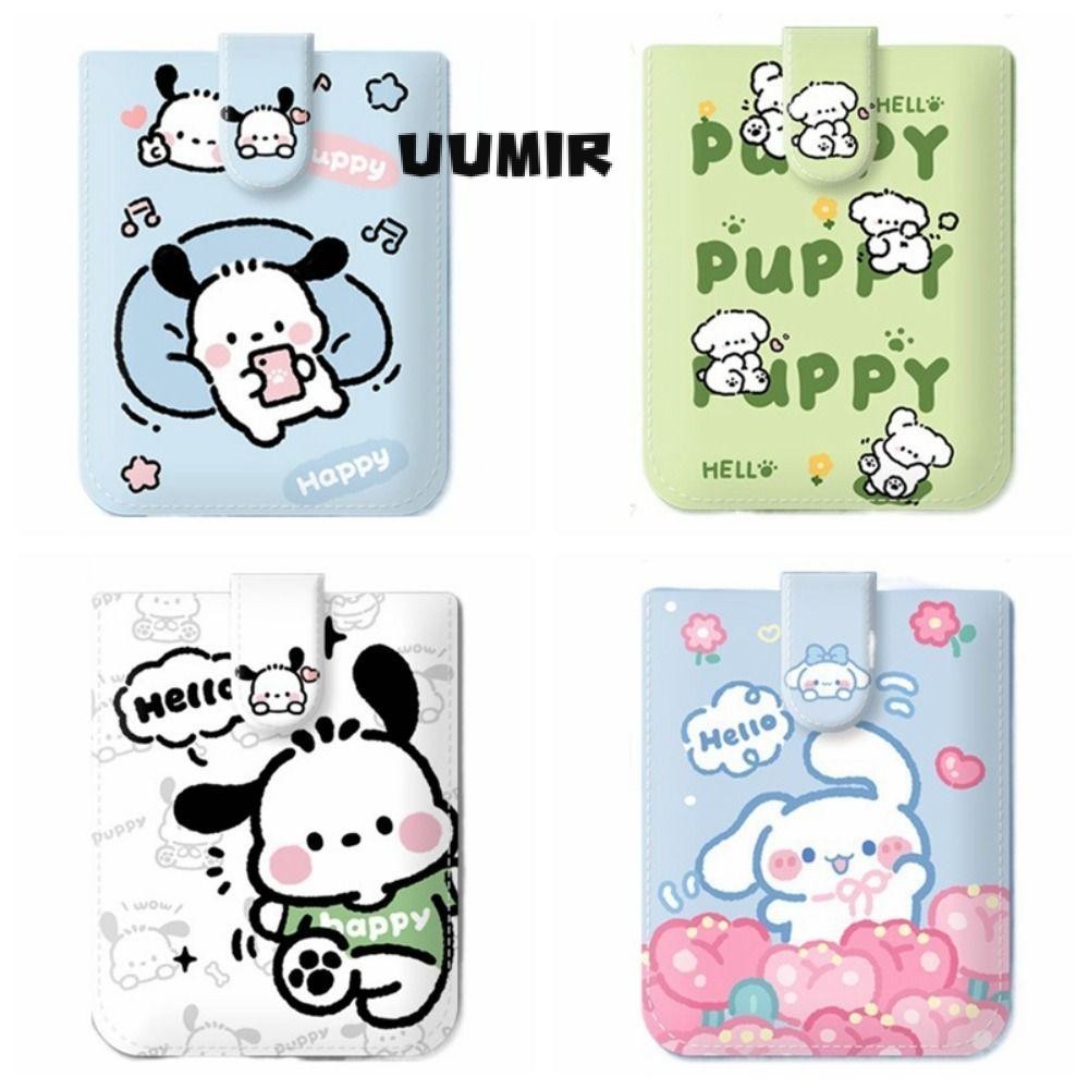 UUMIR ที่ใส่บัตรประชาชน, เคลือบลามิเนตปกปิด RFID Blocking กระเป๋าสตางค์มินิการ์ด, แฟชั่นหนัง PU Kuromi Pochacco กระเป๋าหนัง PU ผู้หญิง