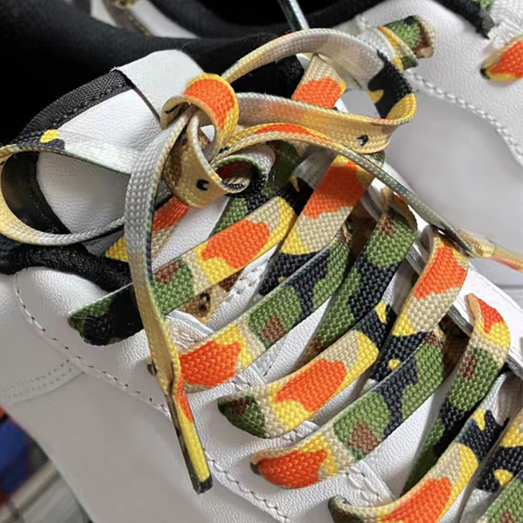 1 คู่ 120 ซม. Shoestrings Camouflage พิมพ์เชือกผูกรองเท้ารองเท้าแบน Laces อุปกรณ์เสริม Unisex